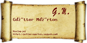 Götter Márton névjegykártya